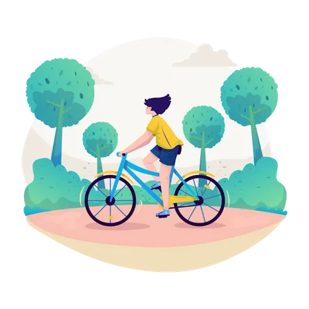 Femme faire du vélo  Illustration