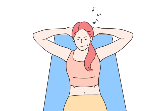 Femme faisant des exercices d'abdos  Illustration