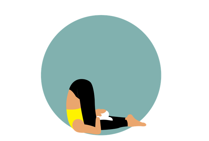 Femme faisant des asanas  Illustration