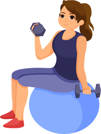 Femme faisant des biceps  Illustration