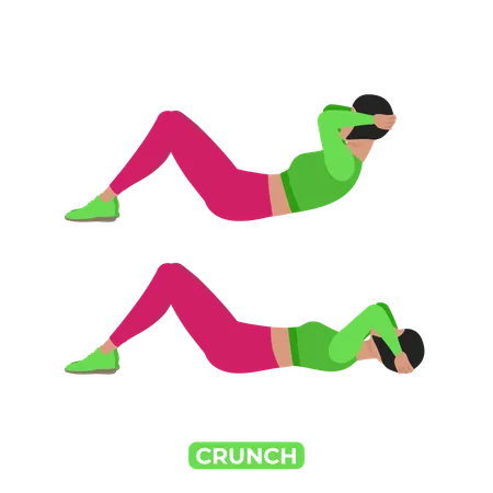 Femme faisant du crunch  Illustration