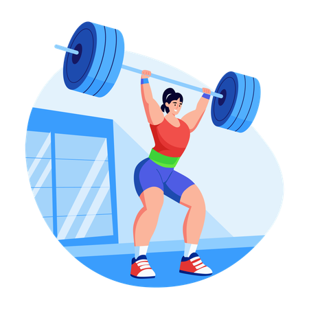 Femme faisant de la musculation  Illustration
