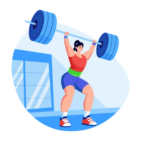Femme faisant de la musculation  Illustration
