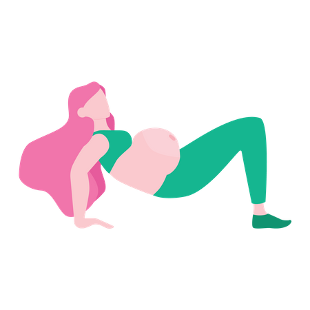 Femme faisant de l'exercice pendant la grossesse  Illustration