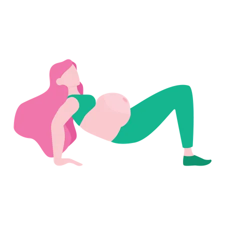 Femme faisant de l'exercice pendant la grossesse  Illustration