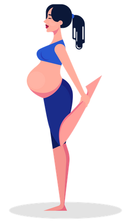 Femme faisant de l'exercice pendant la grossesse  Illustration