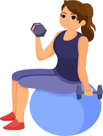 Femme faisant de l'exercice  Illustration