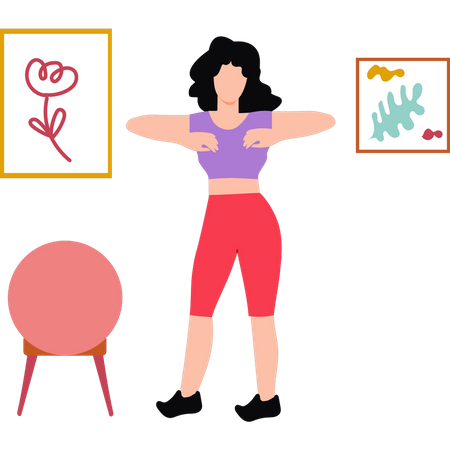 Femme faisant de l'exercice avec ses mains  Illustration