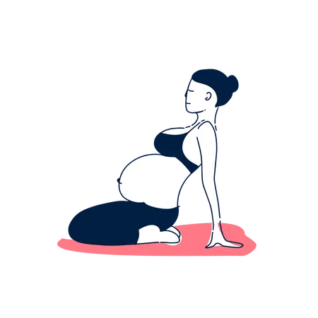 Femme faisant de l'exercice pendant la grossesse  Illustration