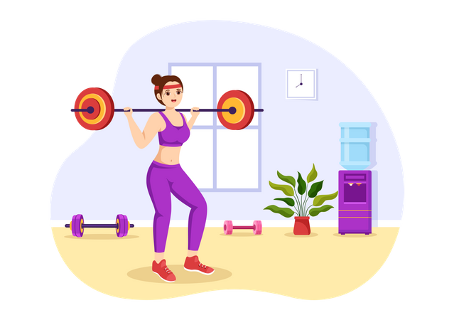 Femme faisant de la musculation  Illustration