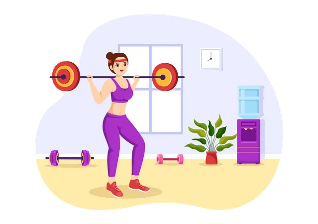 Femme faisant de la musculation  Illustration