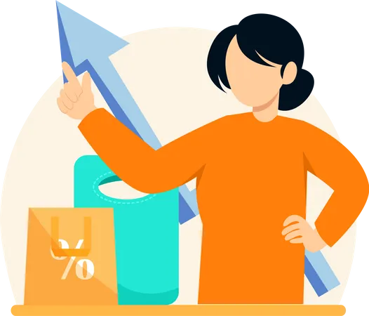 Femme faisant des achats en ligne  Illustration