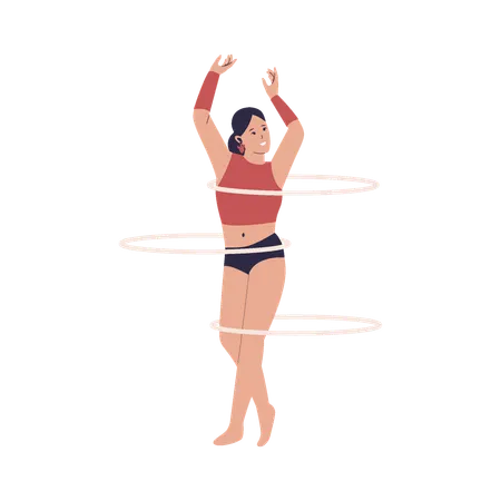 Femme faisant des artistes de cirque  Illustration