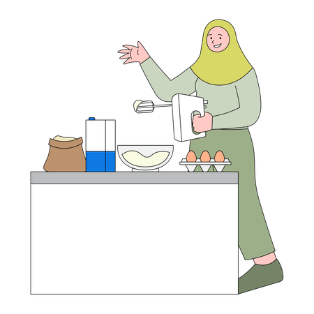 Femme faisant des biscuits  Illustration