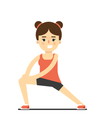 Femme faisant des exercices d'étirement  Illustration