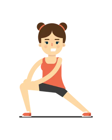 Femme faisant des exercices d'étirement  Illustration