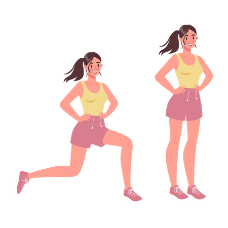 Femme faisant des exercices anti-cellulite  Illustration