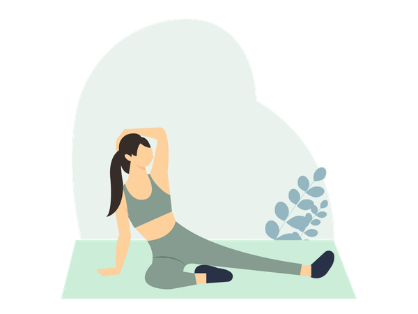 Femme faisant des exercices au sol  Illustration