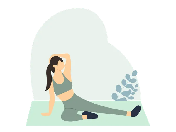 Femme faisant des exercices au sol  Illustration