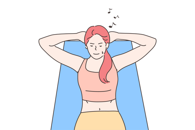 Femme faisant des exercices d'abdos  Illustration