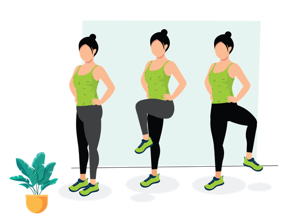 Femme faisant des exercices d'ouverture des hanches  Illustration