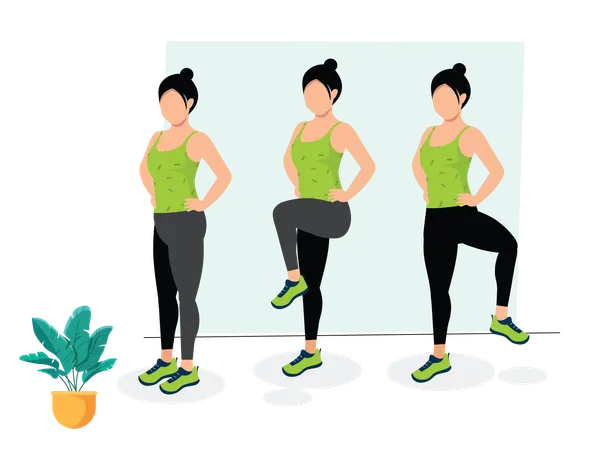 Femme faisant des exercices d'ouverture des hanches  Illustration