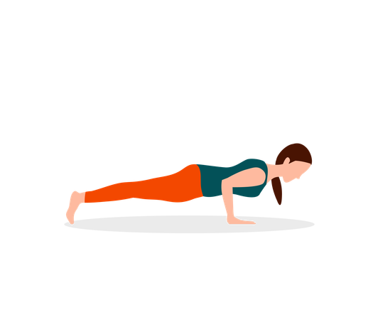 Femme faisant des exercices de pompes  Illustration