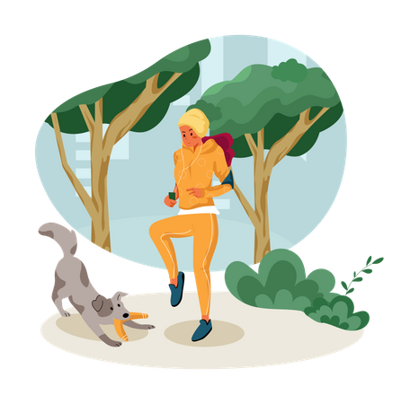 Femme faisant du jogging  Illustration