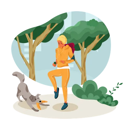 Femme faisant du jogging  Illustration