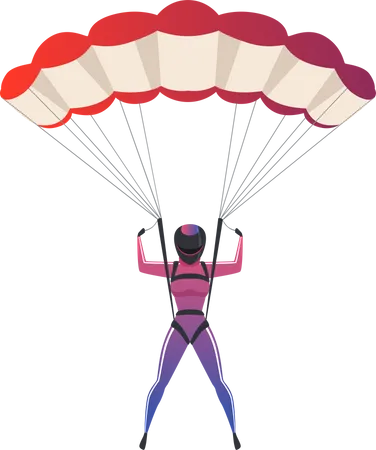 Femme faisant du parapente  Illustration