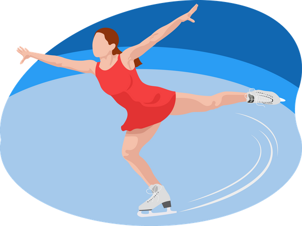 Femme faisant du patinage artistique  Illustration