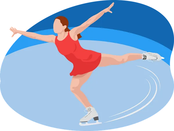 Femme faisant du patinage artistique  Illustration