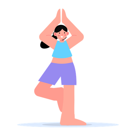 Femme faisant du yoga  Illustration