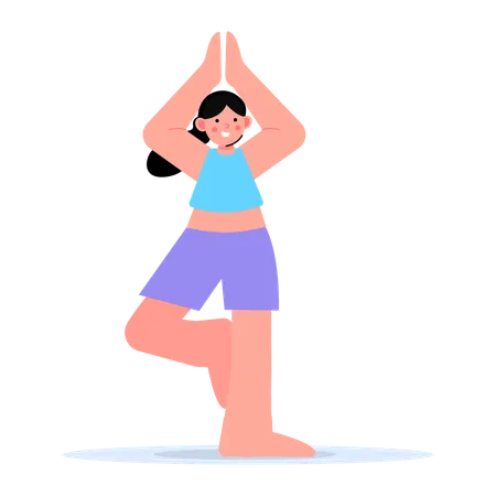 Femme faisant du yoga  Illustration