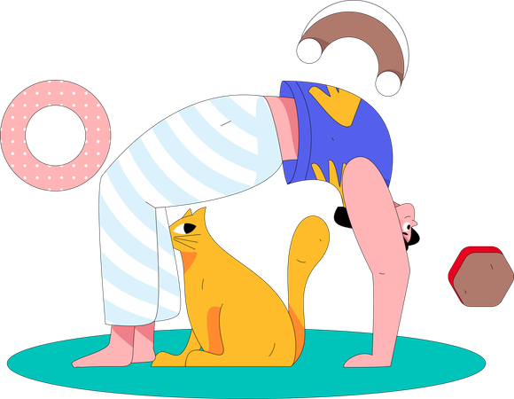 Femme faisant du yoga  Illustration