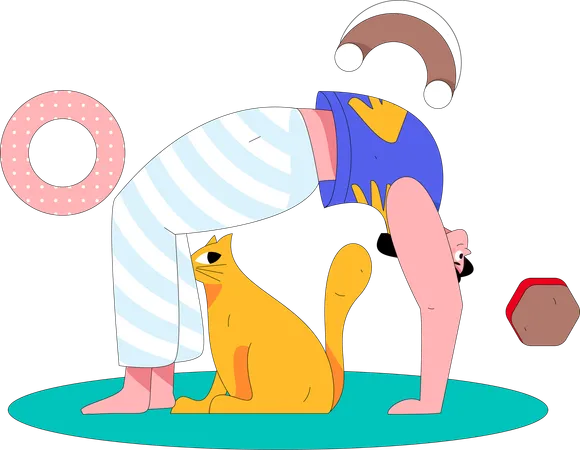 Femme faisant du yoga  Illustration