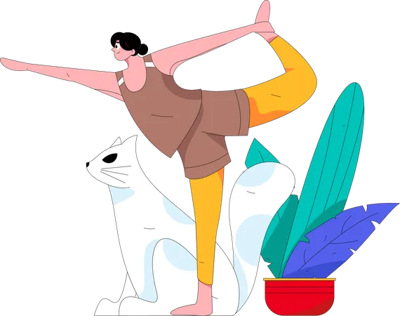 Femme faisant du yoga  Illustration