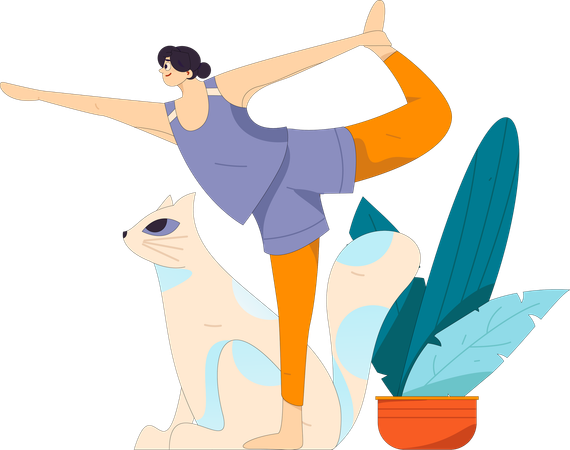 Femme faisant du yoga  Illustration