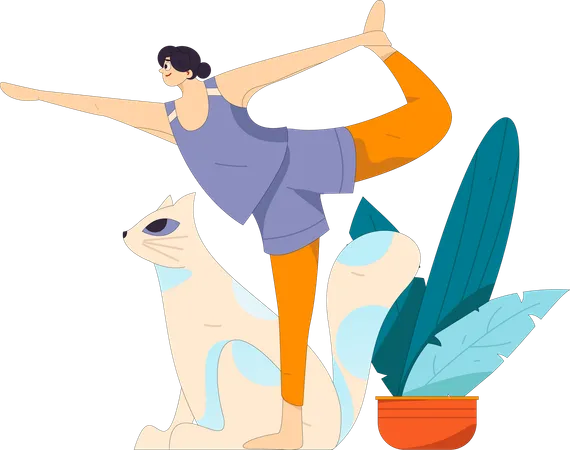 Femme faisant du yoga  Illustration