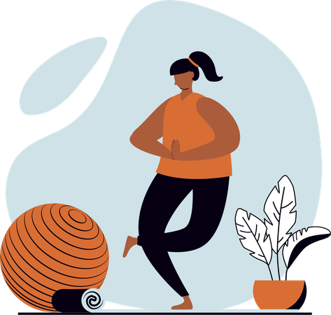 Femme faisant du yoga  Illustration