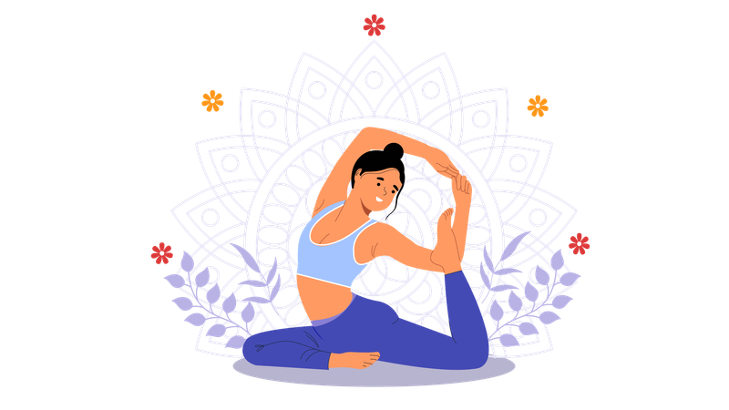 Femme faisant du yoga  Illustration