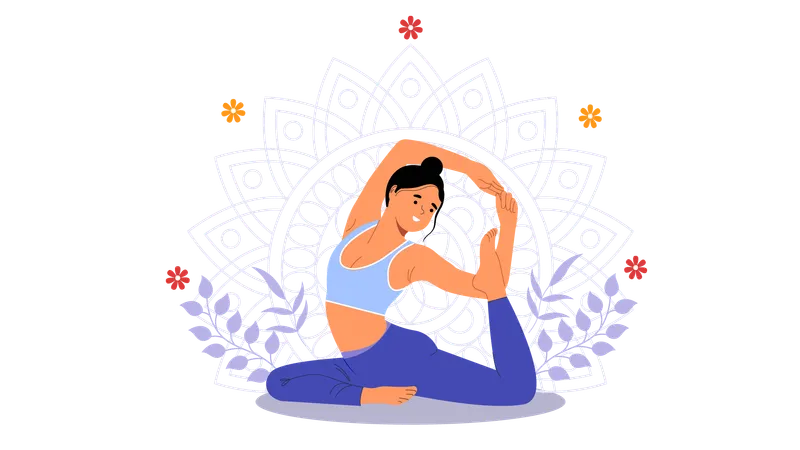 Femme faisant du yoga  Illustration