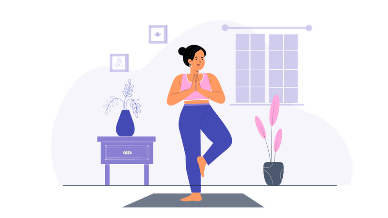 Femme faisant du yoga  Illustration