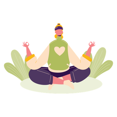 Femme faisant du yoga  Illustration