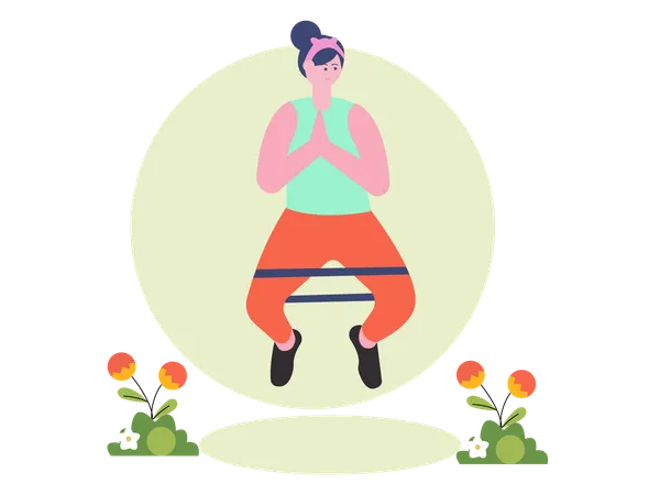 Femme faisant du yoga  Illustration