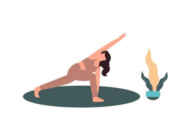 Femme faisant du yoga  Illustration