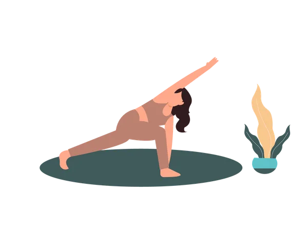 Femme faisant du yoga  Illustration