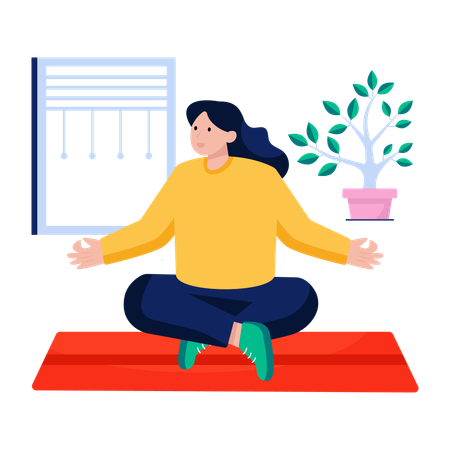 Femme faisant du yoga  Illustration