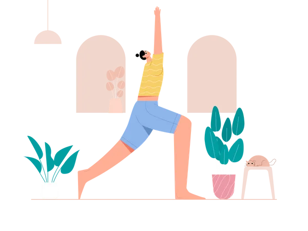 Femme faisant du yoga  Illustration