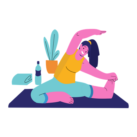 Femme faisant du yoga  Illustration